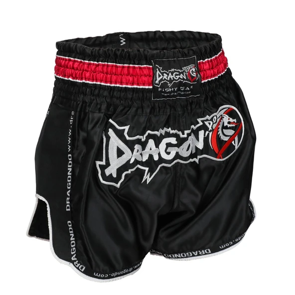 DragonDo MT3075 Retro NEO Kick Boks Şortu Siyah Retro Muay Thai Şort ürün görseli 1