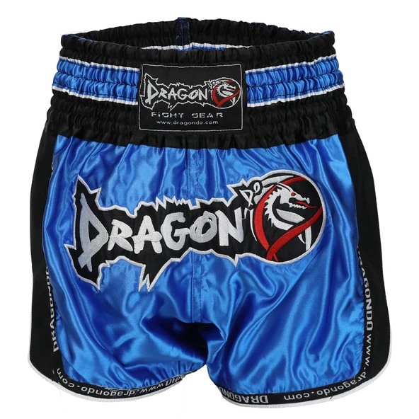 DragonDo MT3075 Retro NEO Kick Boks Şortu Mavi Retro Muay Thai Şort ürün görseli 1