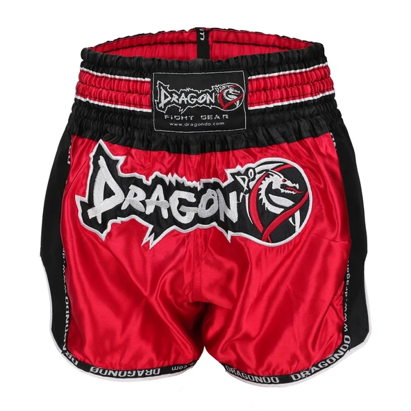 DragonDo MT3075 Retro NEO Kick Boks Şortu Kırmızı Retro Muay Thai Şort ürün görseli 1