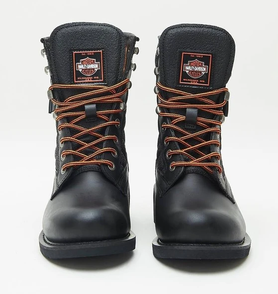 Harley Davidson New Worker Erkek Siyah Deri Bot - Resim 3