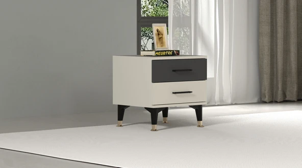 WoolArt MUDOX - KOMODİN - 2 ÇEKMECELİ - YERDEN YÜKSEK AYAKLI - MODERN ürün görseli 1