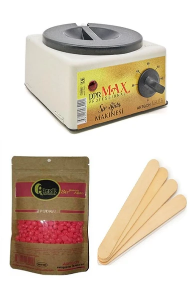 Ege Sir Dpr Max Ağda Makinesi + Ege Sir Pudralı Boncuk Sir Ağda + Spatula x 5 ürün görseli 1