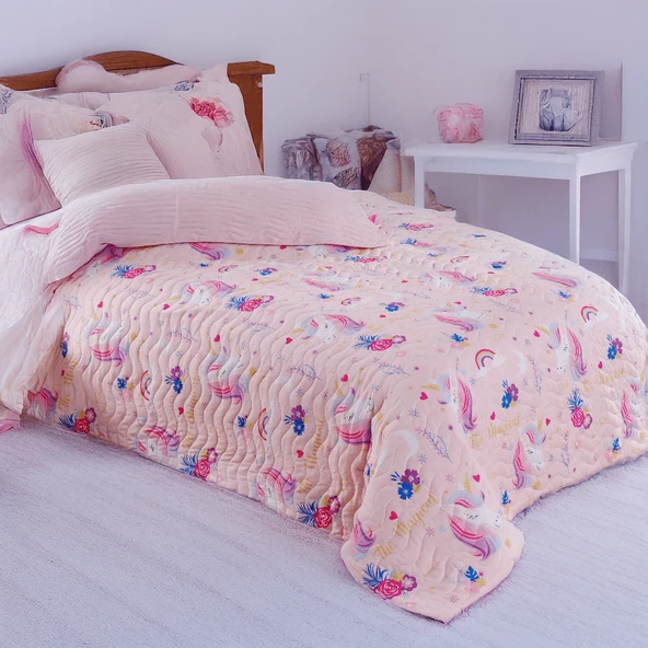 Çok Amaçlı Örtü Tek Kişilik MagicAl Pembe - Resim 2