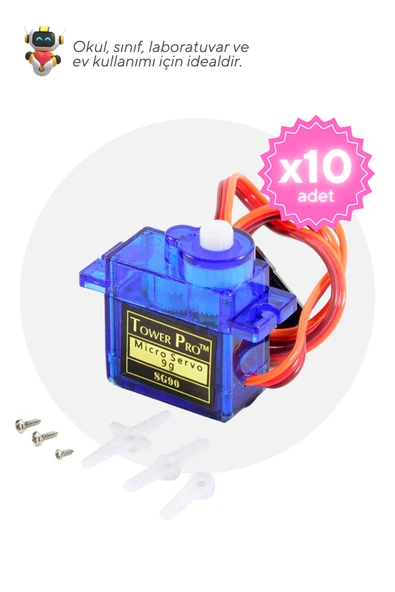 10'lu Paket SG90 Servo Motor - Okul ve Sınıflar için MEB Uyumlu ürün görseli 1