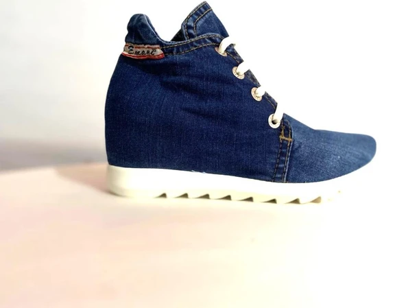 Kadın Gizli Topuklu Özel Tasarım Kot Jeans Günlük Ayakkabı ürün görseli 1