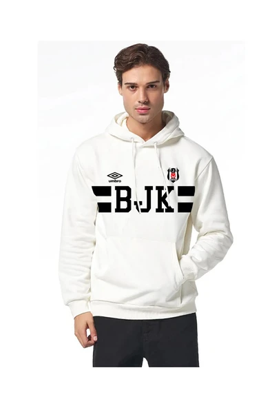 Beşiktaş Orjinal Kapüşonlu Beyaz Sweatshirt ürün görseli 1