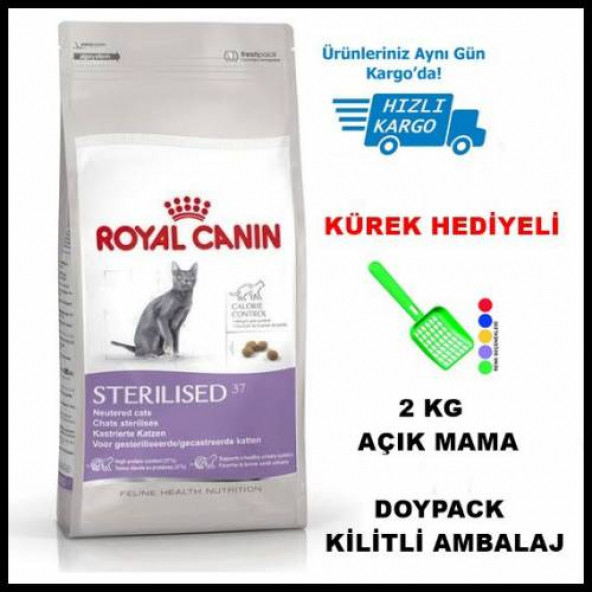 Royal canin sterilised 37 kısırlaştırılmış kedi maması 2 KG AÇIK MAMA (SÜRPRİZ HEDİYELİ) SKT:09.06.2027 ürün görseli 1