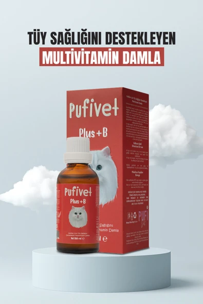 PufiVet Kedi Tüy Sağlığı Damlası Plus B |Kediler İçin Tüy Dökümünü Azaltır ürün görseli 1