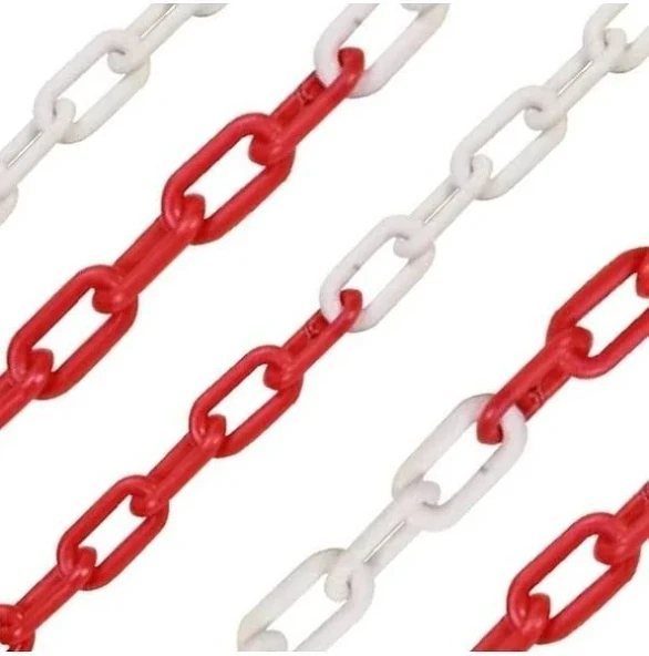 KIRMIZI-BEYAZ PLASTİK ZİNCİR 6 MM (10 METRE) ürün görseli 1
