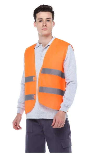TURUNCU İKAZ YELEĞİ  (10 ADETTİR) ürün görseli 1