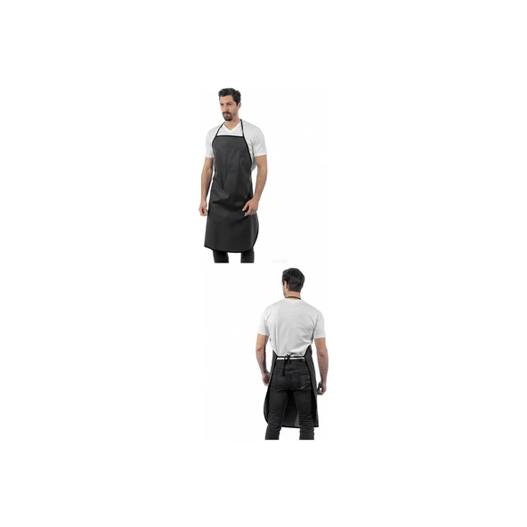 PVC SİYAH ASKILI ÖNLÜK UNİSEX - Resim 2