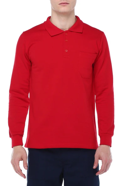 POLO YAKA KIRMIZI SWEAT ürün görseli 1