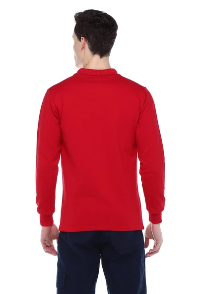 POLO YAKA KIRMIZI SWEAT - Resim 4