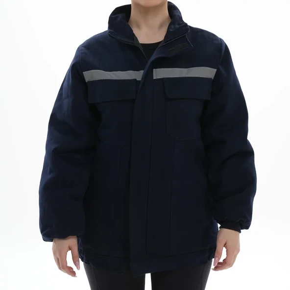 LACİVERT GABARDİN  MONT - Resim 2