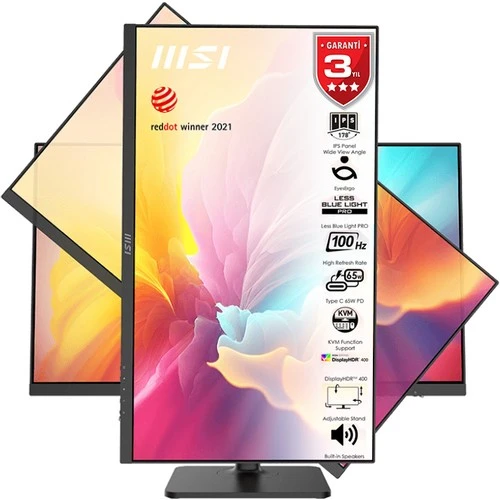 MSI 27 MODERN MD272QXP 2560x1440 (WQHD) FLAT IPS 100HZ 1MS ADAPTIVE-SYNC PIVOT TYPE-C MONITOR ürün görseli 1