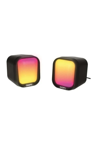 Snopy Sn-87u Rgb Işıklı Siyah Usb Gaming Speaker Mini Hoparlör ürün görseli 1