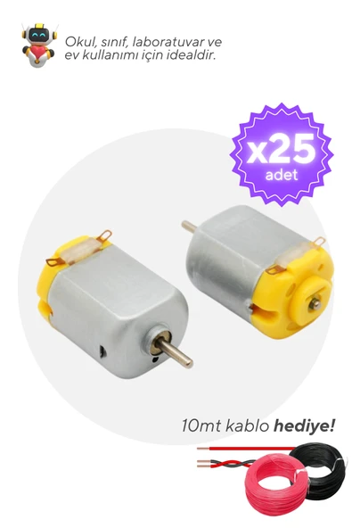 25'li Paket DC Deney Motoru - Okul ve Sınıflar için MEB Uyumlu ürün görseli 1