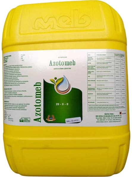 Mebor Azotomeb %20 Azot Sıvı Gübre 20 Litre ürün görseli 1