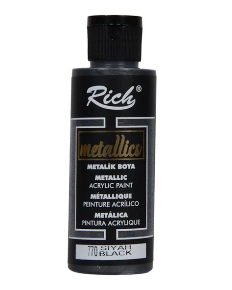 Rich Akrilik Boya Metalik 120 cc Siyah 03985 ürün görseli 1