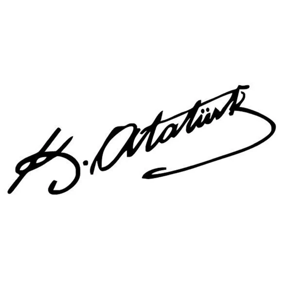 K.Atatürk Imzası Sticker Siyah 14 X 3.5 Cm Sticker ürün görseli 1