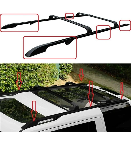Land Rover Uyumlu Discovery 3 2004 2009 Tavan Çıtası Siyah ürün görseli 1
