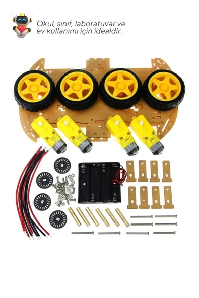 25'li Paket 4WD Robot Araba Kiti - Okul ve Sınıflar için MEB Uyumlu ürün görseli 1