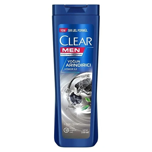 Clear Men Kepeğe Karşı Etkili Şampuan Yoğun Arındırıcı Kömür İle 350 ml ürün görseli 1