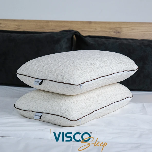 Visco Yastık Ergonomik Yastık Yüksek Visco Yastık Risus Doğal Keten Kılıflı 60x40x15 cm ürün görseli 1