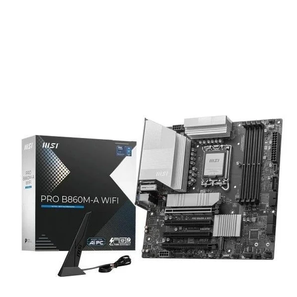 MSI PRO B860M-A WIFI7 DDR5 HDMI-DP PCIE 5.0 1851P mATX ürün görseli 1