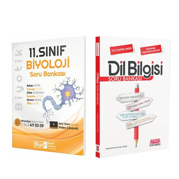 Biyotik 11.Sınıf Biyoloji ve AKM Dil Bilgisi Soru Bankası Seti 2 Kitap ürün görseli 1