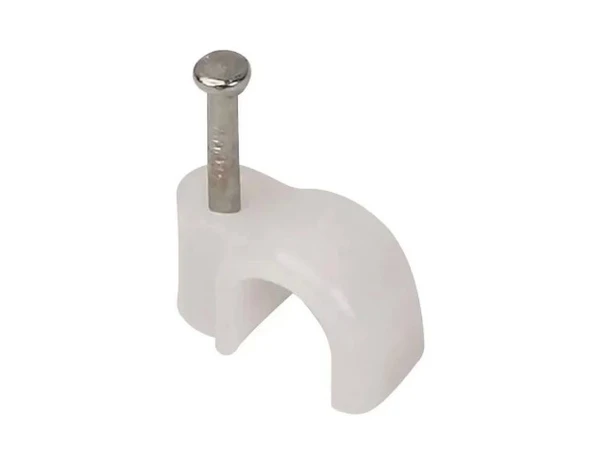 No:1 Beton Çivili Kablo Tutturma Kroşe NO:1 (100 lü Pk.) Beyaz Plastik ürün görseli 1