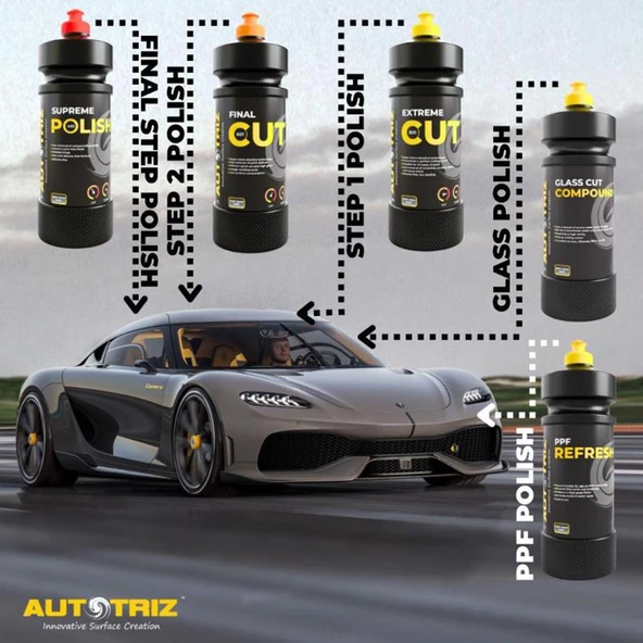 AUTOTRIZ Glass Cut Compound Cila 1L GC1 - Resim 4