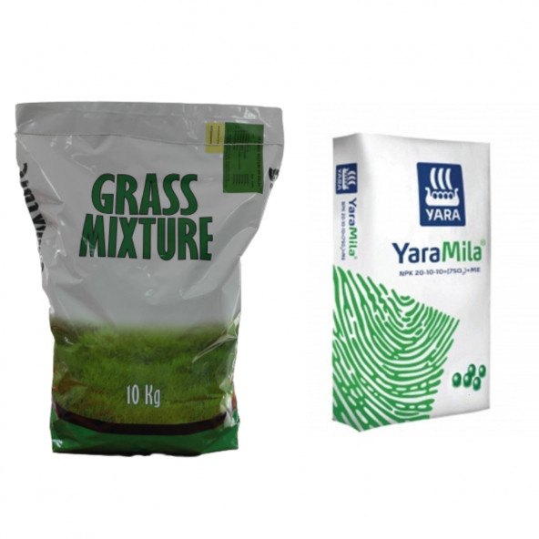 6'lı Karışım Çim Tohumu - 10 KG + Çim Gübresi - 10 KG ürün görseli 1