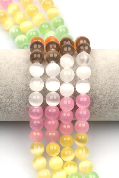 Renkli Selenit Doğaltaş Dizi 10 mm Küre Kesim ürün görseli 1