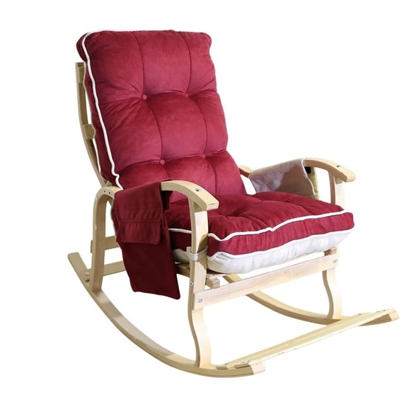 Reyo Home Sultan Lüx Ahşap Çift Minderli Sallanan Sandalye Md-22966 ürün görseli 1
