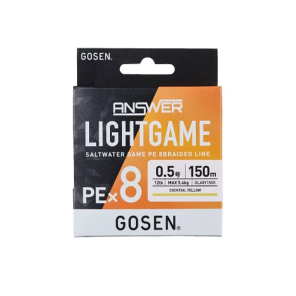 Gosen Answer Light Game 8B Coctail Yellow 150m İp Misina ürün görseli 1