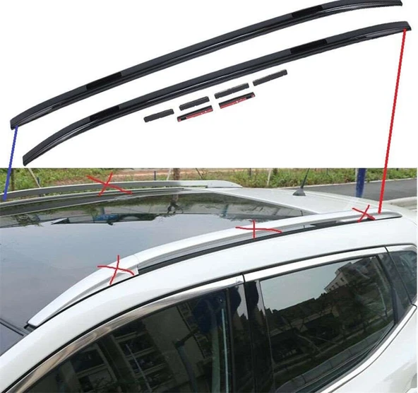 Nissan Qashqai Uyumlu 2014 2020 Tavan Çıtası Siyah ürün görseli 1