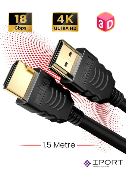 HDMI 2.0 4K Ultra Hd 60 Hz Ses ve Görüntü Aktarım Kablosu 1,5 Metre ürün görseli 1