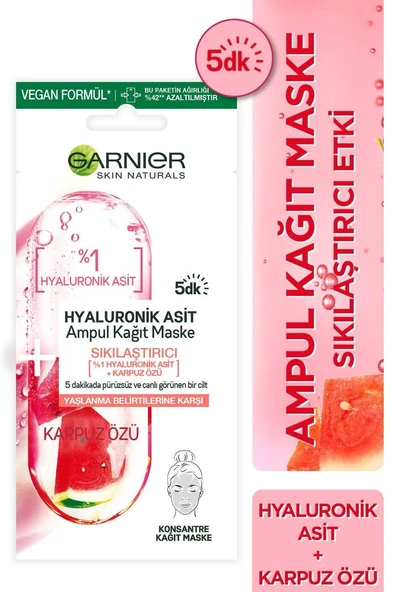 Garnier Hyaluronik Asit Sıkılaştırıcı Ampul Kağıt Maske ürün görseli 1