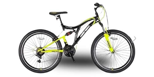 HUNTER - 26" - MTB - 16' - 21 Vites - V.B - Siyah/Gri-Neon Sarı ürün görseli 1