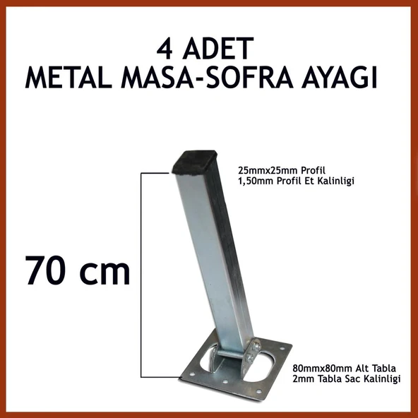 Masa Ayağı 4lü Katlanır Krom Paslanmaz Yer Sofrası Ayağı 70 cm ürün görseli 1