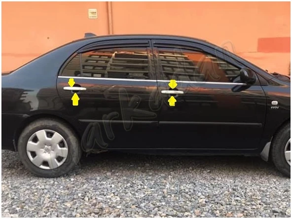 Toyota Corolla Krom Kapı Kolu 2002-2007 4 Kapı Paslanmaz Çelik - Resim 3