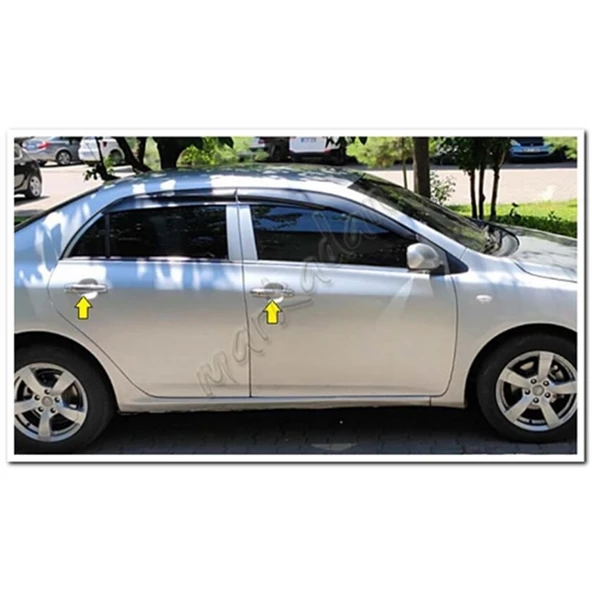 Markadan Toyota Corolla Krom Kapı Kolu 2007-2012 4 Kapı Paslanmaz Çelik - Resim 3