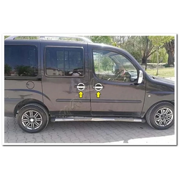 Markadan Fiat Doblo Krom Kapı Kolu 2000-2012 4 Kapı Paslanmaz Çelik - Resim 3