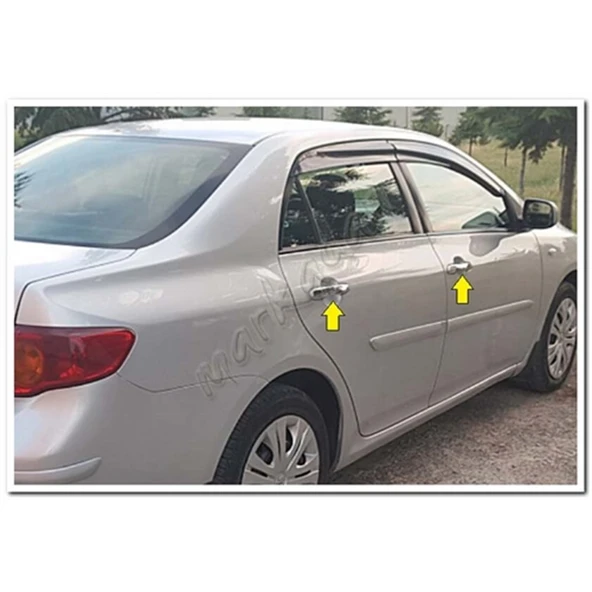 Toyota Corolla Krom Kapı Kolu 2002-2007 4 Kapı Paslanmaz Çelik - Resim 4