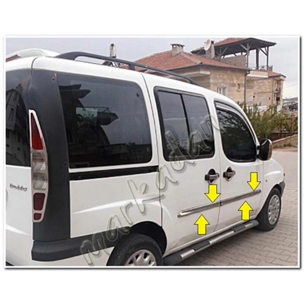 Fiat Doblo Krom Yan Kapı Çıtası 2000-2006 4 Parça Paslanmaz Çelik ürün görseli 1