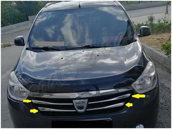 DB Chrome Dacia Lodgy Ön Panjur Nikelajı 2012-2016 4 Parça P.Çelik ürün görseli 1