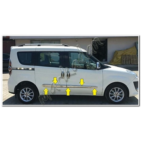 Markadan Fiat Doblo Krom Yan Kapı Çıtası 2010-2023 4 Parça Paslanmaz Çelik ürün görseli 1