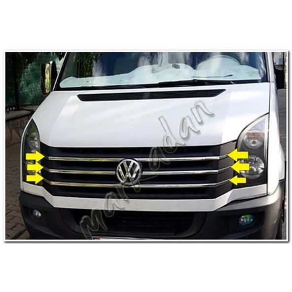 VW Crafter Krom Ön Panjur 2012-2017 6 Parça Paslanmaz Çelik - Resim 2