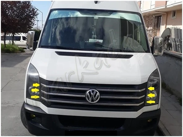 DB Chrome VW Crafter Ön Panjur Nikelajı 2012-2017 6 Parça P.Çelik ürün görseli 1